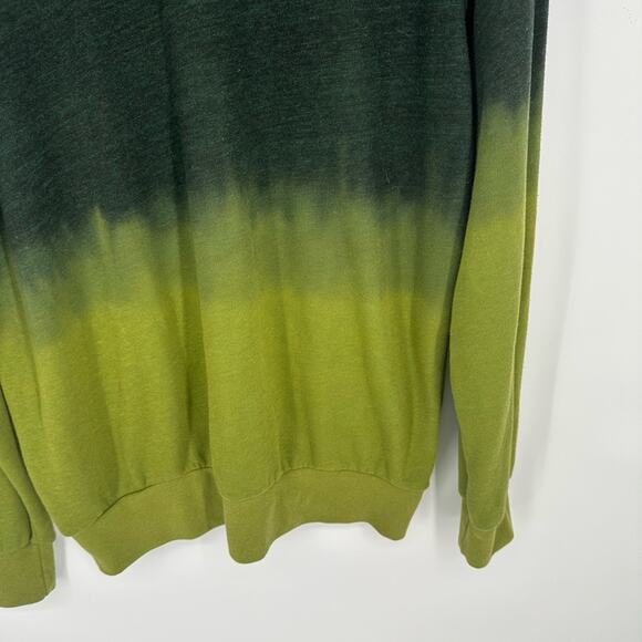 Aviator Nation RARE Dip Dye Ombre Green Embroidered Pullover Sweatshirt Small - Picture 9 of 12